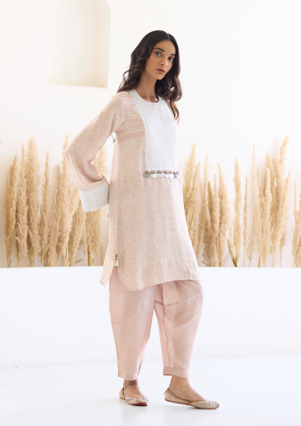 Lakeer Kashmiri Kurta Set (Dusky Pink)