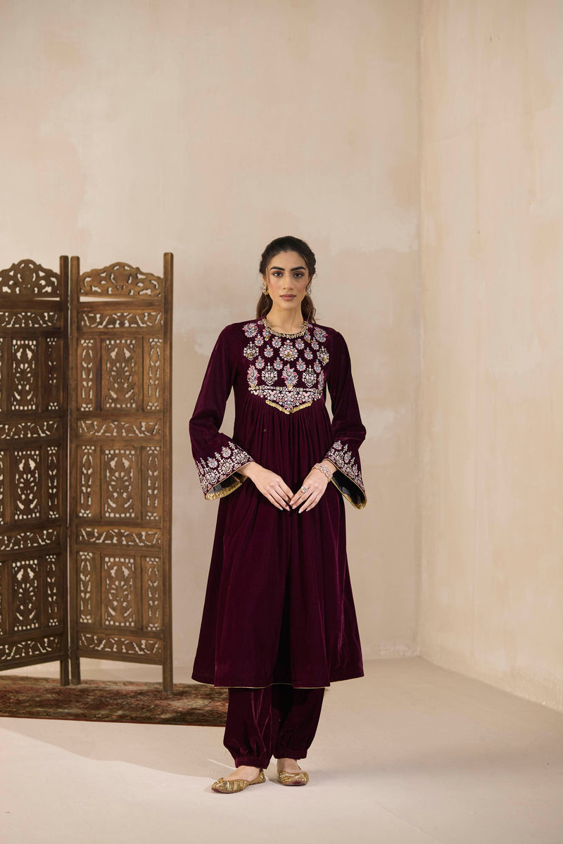 Khubani Front Gather Suit Set