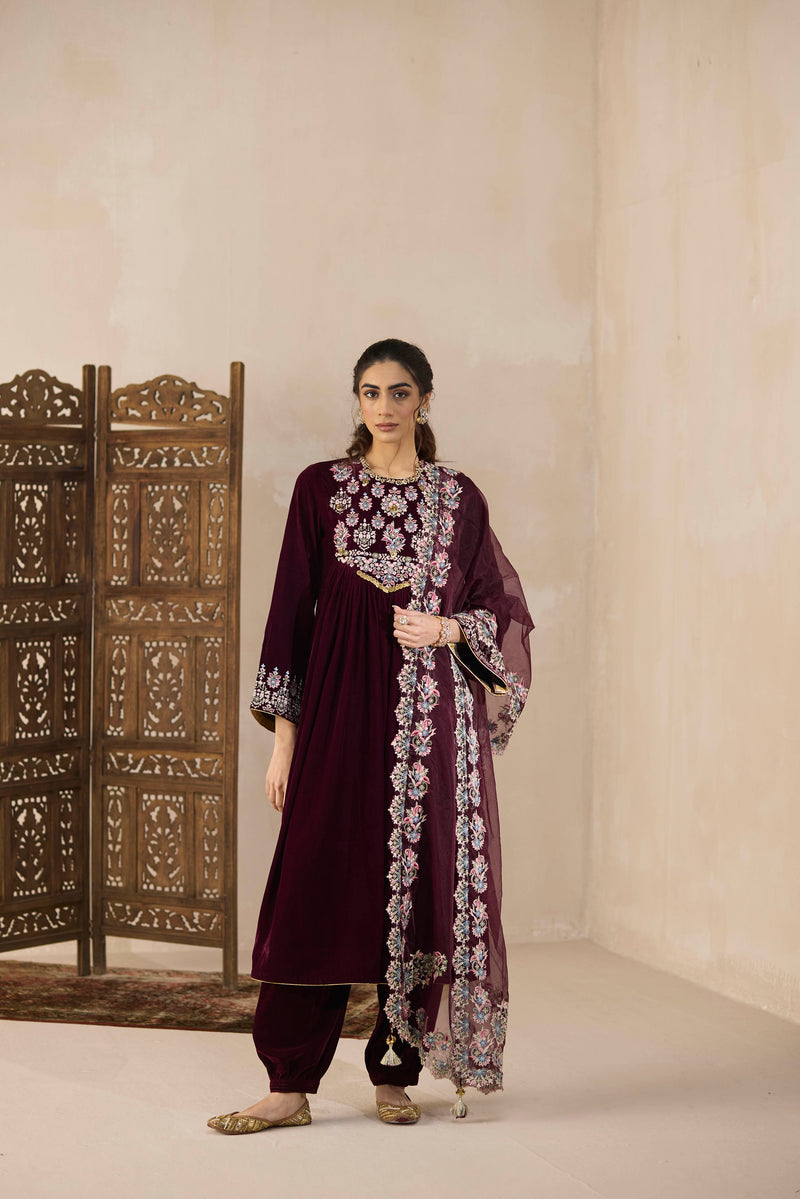 Khubani Front Gather Suit Set