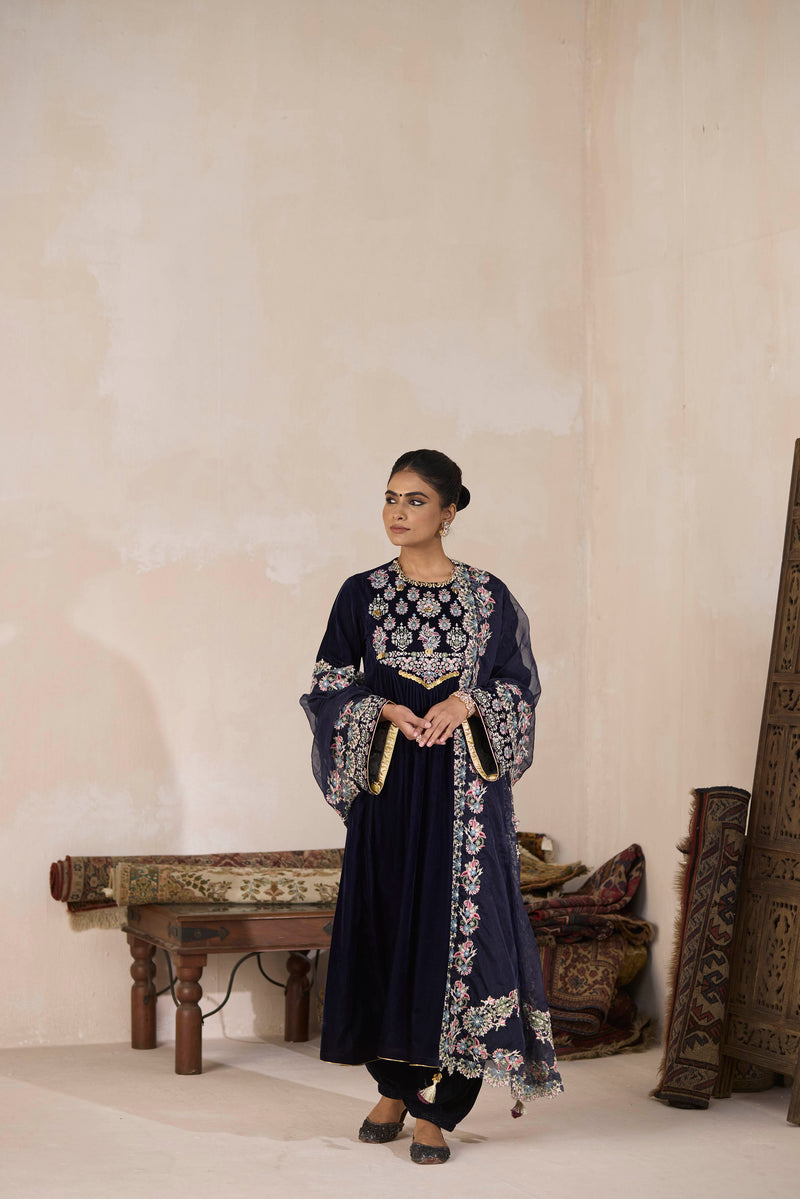 Khubani Front Gather Suit Set