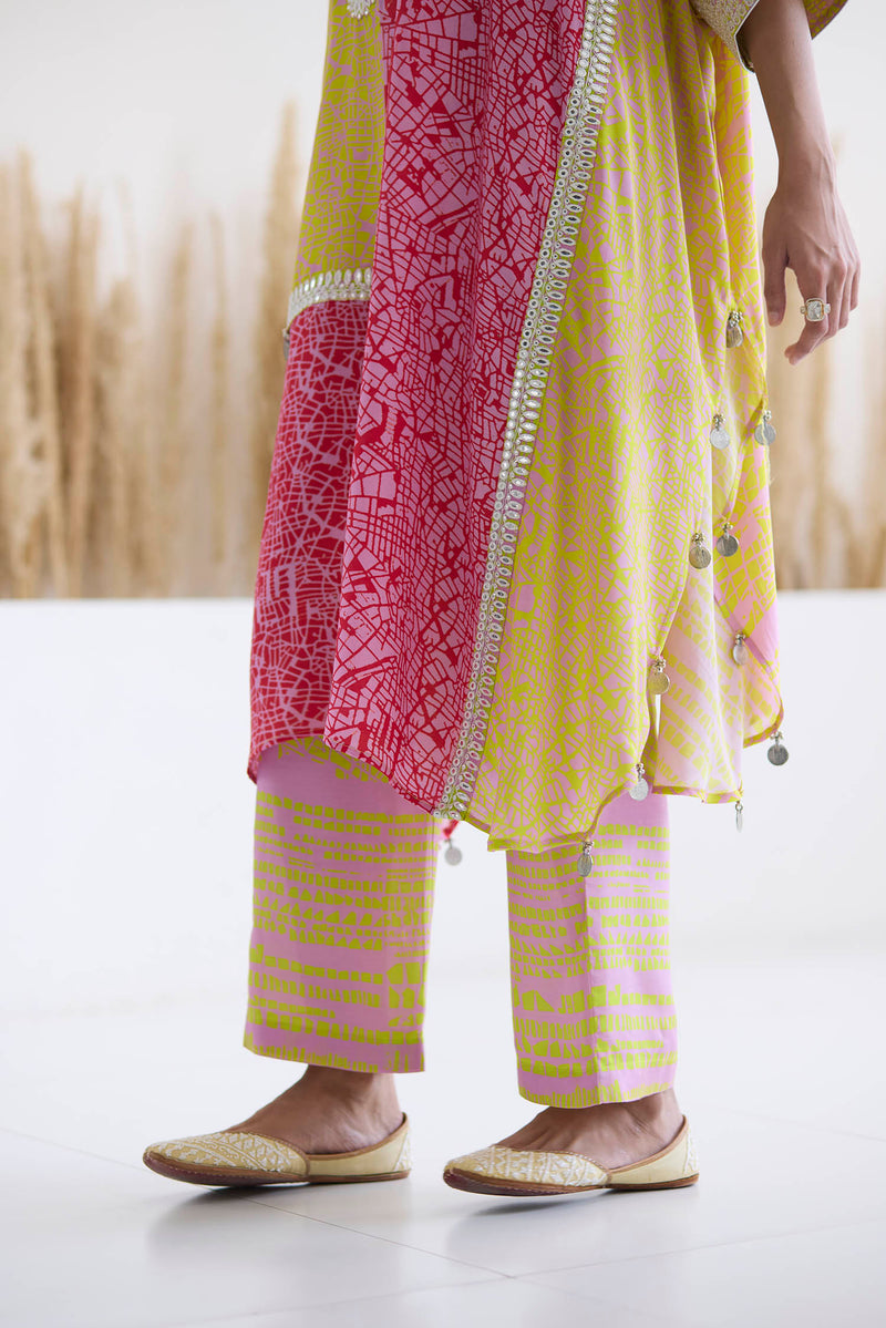 Lakeer Multicoloured Kaftan Suit Set