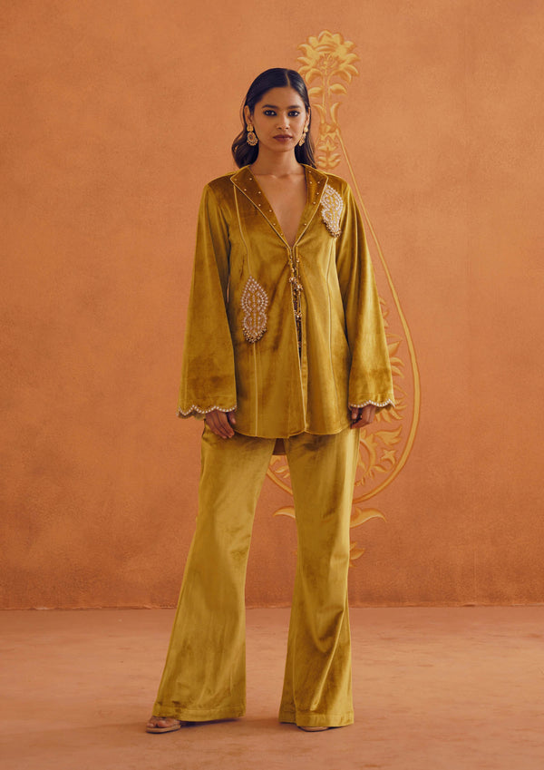 Zeba Mustard Coat Set