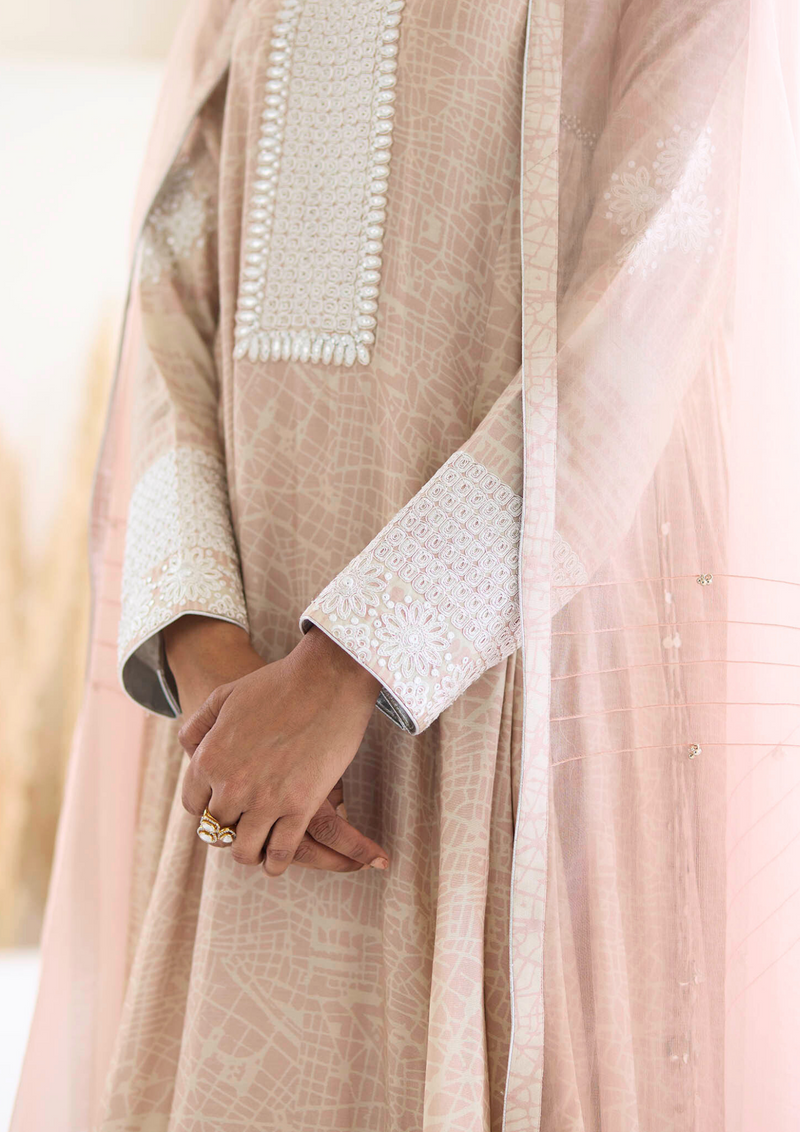 Lakeer Sidegather Suit Set (Dusky Pink)