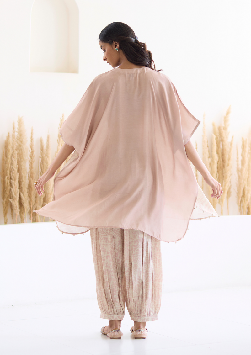 Lakeer Kaftan Suit Set (Dusky Pink)