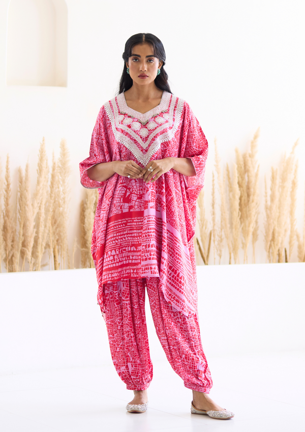 Lakeer Kaftan Suit Set (Red)