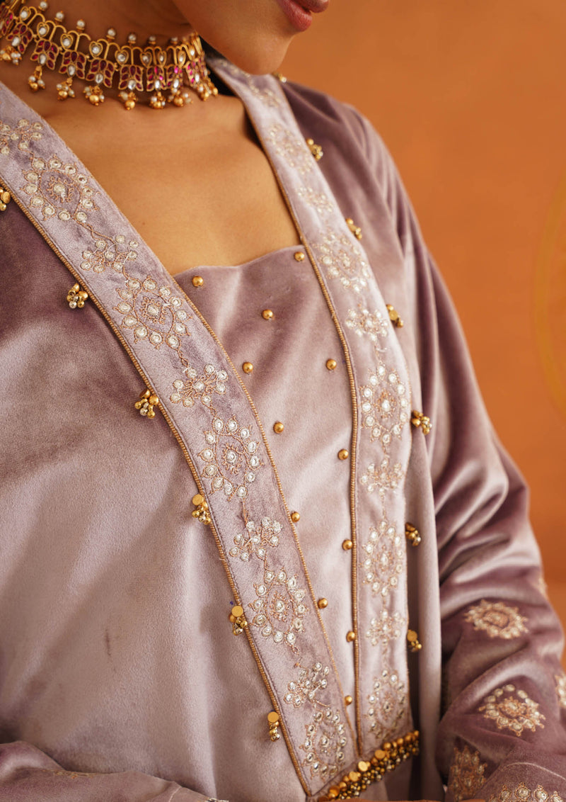 Zeba Lilac Kali Suit Set with Garara