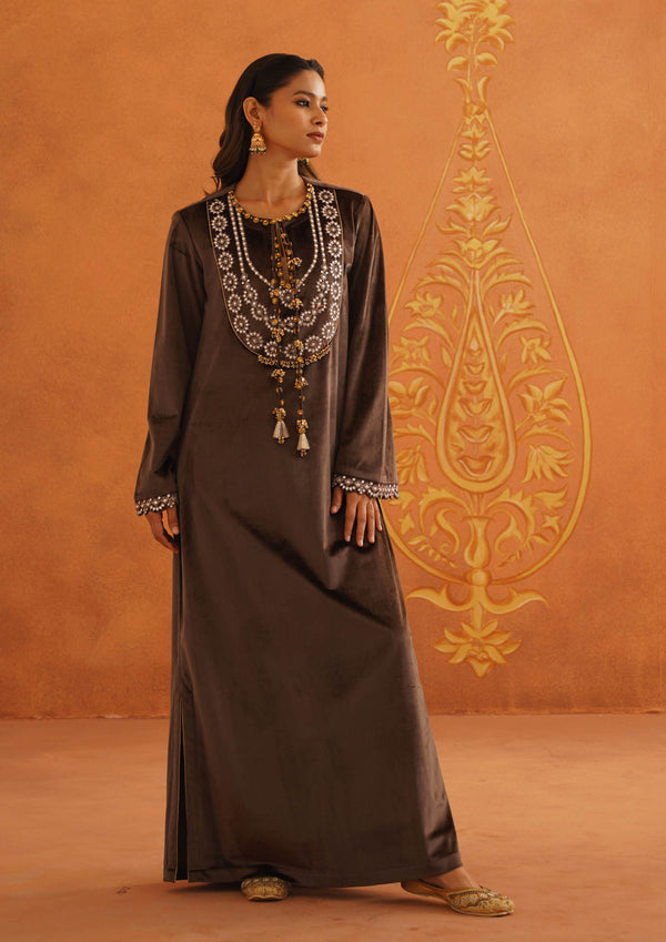 Zeba  Brown Long Dress