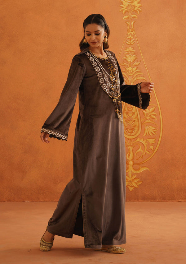 Zeba  Brown Long Dress