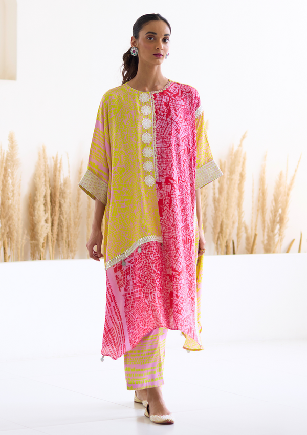 Lakeer Multicoloured Kaftan Suit Set