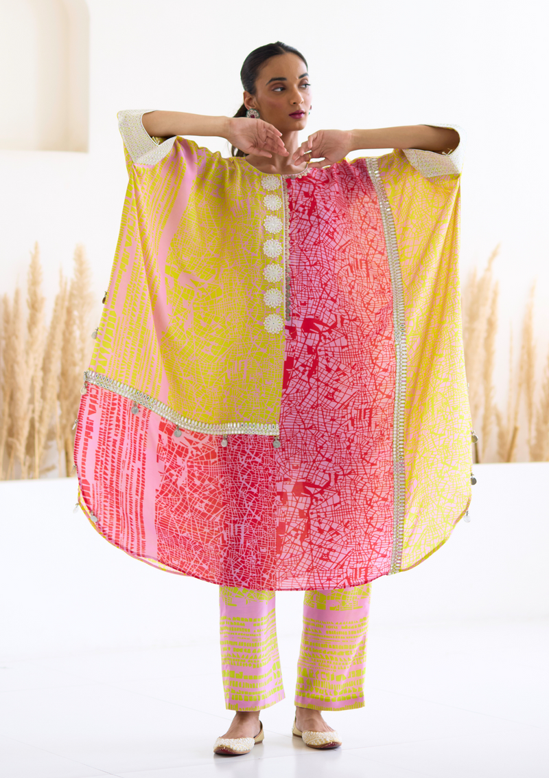 Lakeer Multicoloured Kaftan Suit Set