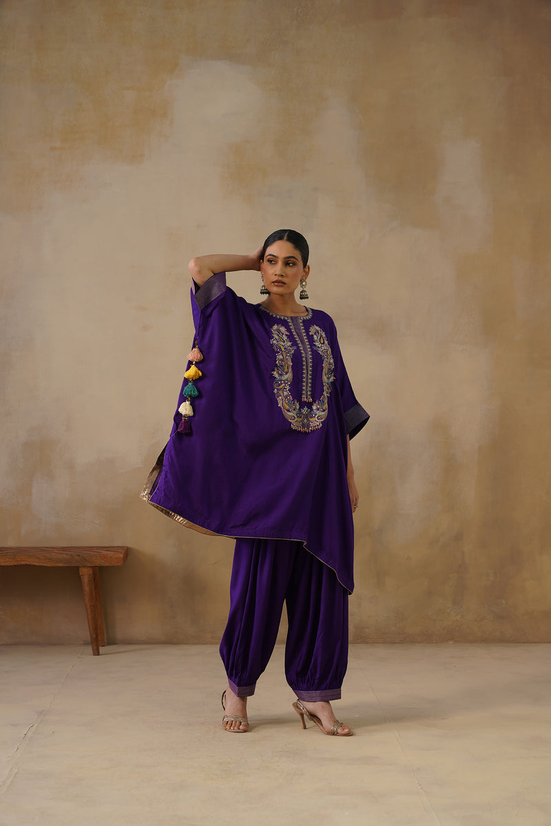 Noor Purple Kaftan Suit Set