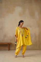 Noor Yellow Kaftan Suit Set