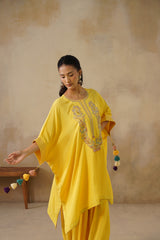 Noor Yellow Kaftan Suit Set