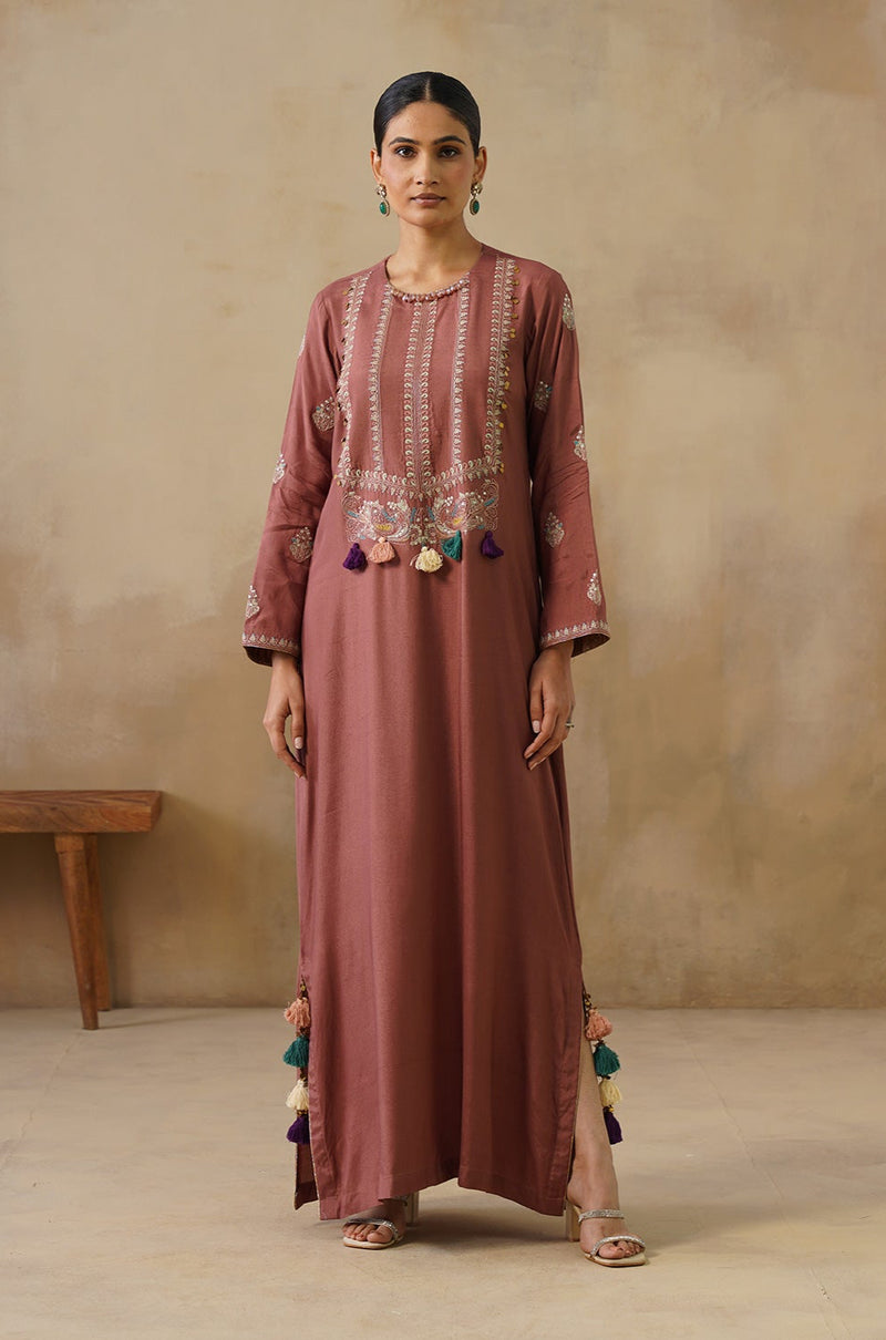 Noor Brown Full Length Dress