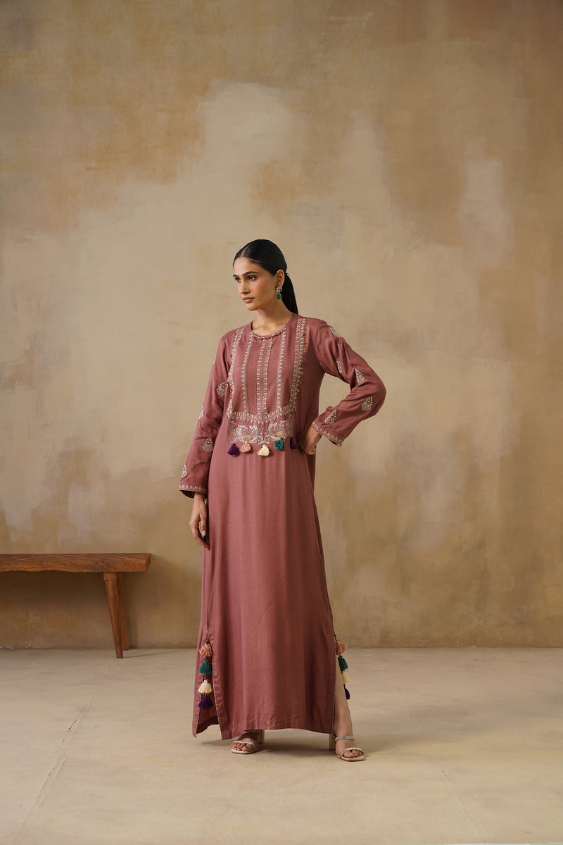 Noor Brown Full Length Dress