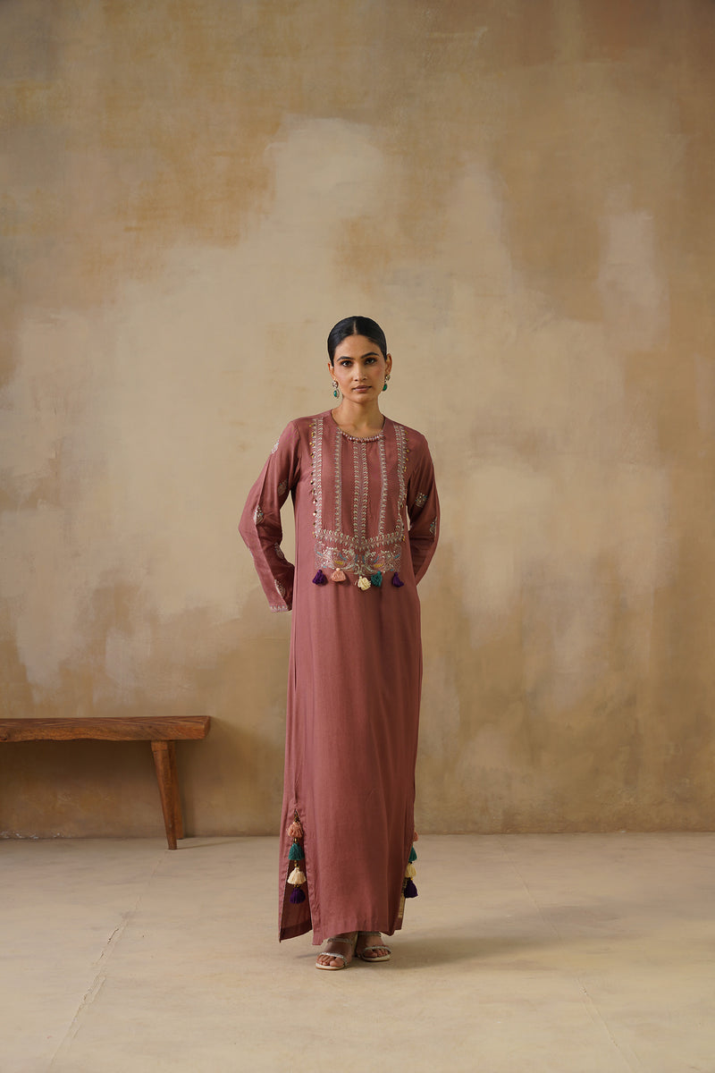 Noor Brown Full Length Dress