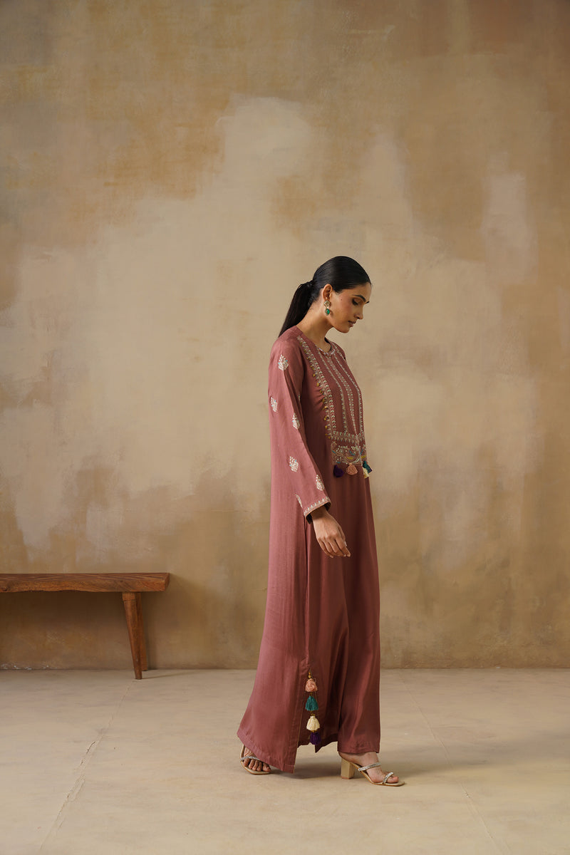 Noor Brown Full Length Dress