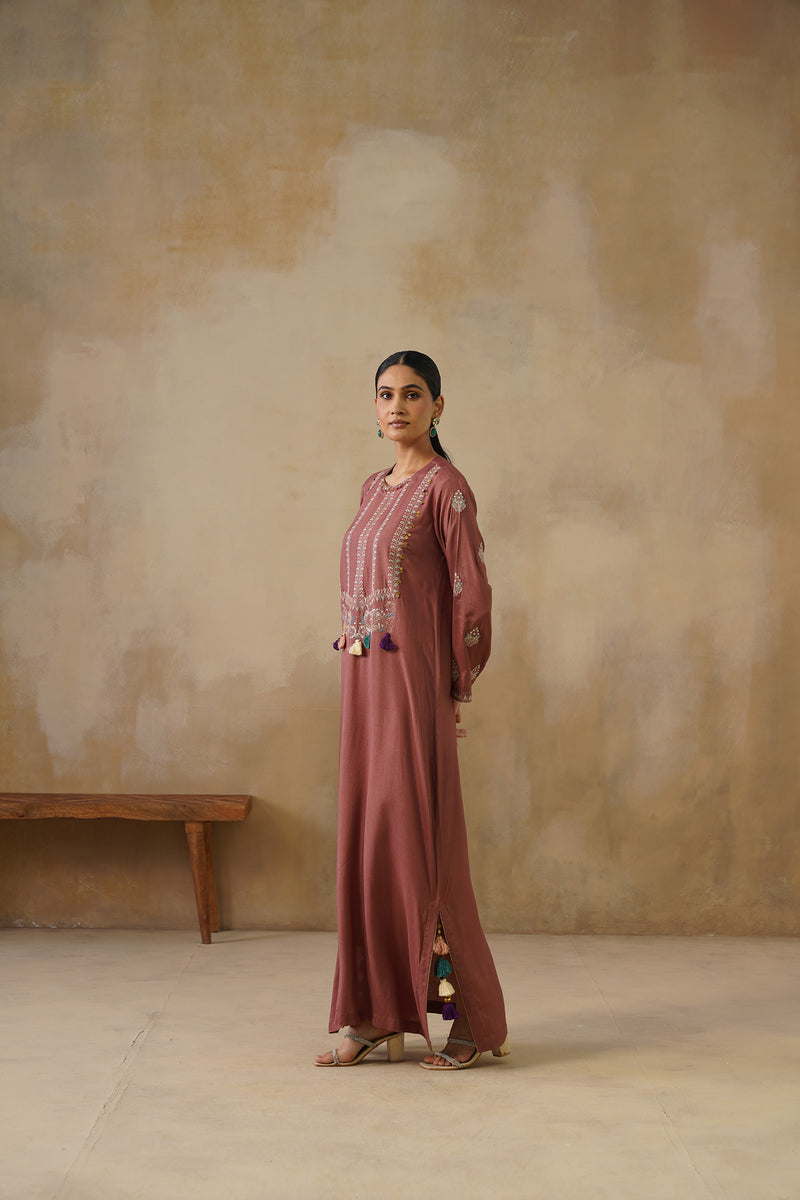 Noor Brown Full Length Dress