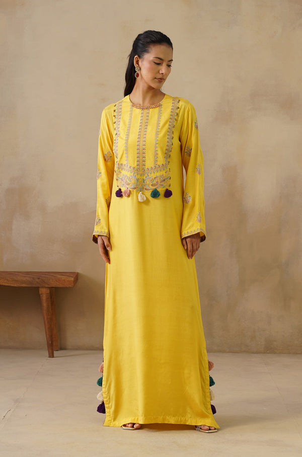 Noor Yellow Full Length Dress