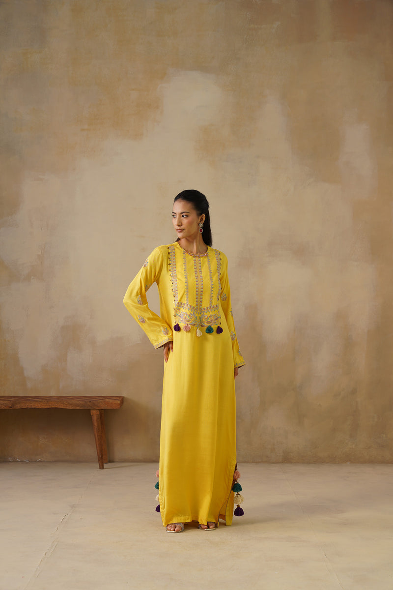 Noor Yellow Full Length Dress