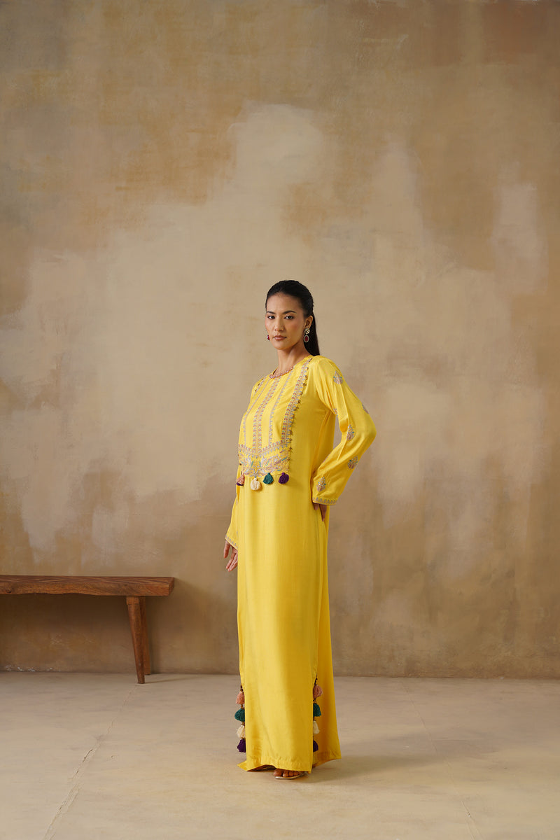 Noor Yellow Full Length Dress