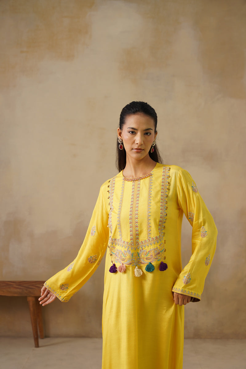 Noor Yellow Full Length Dress