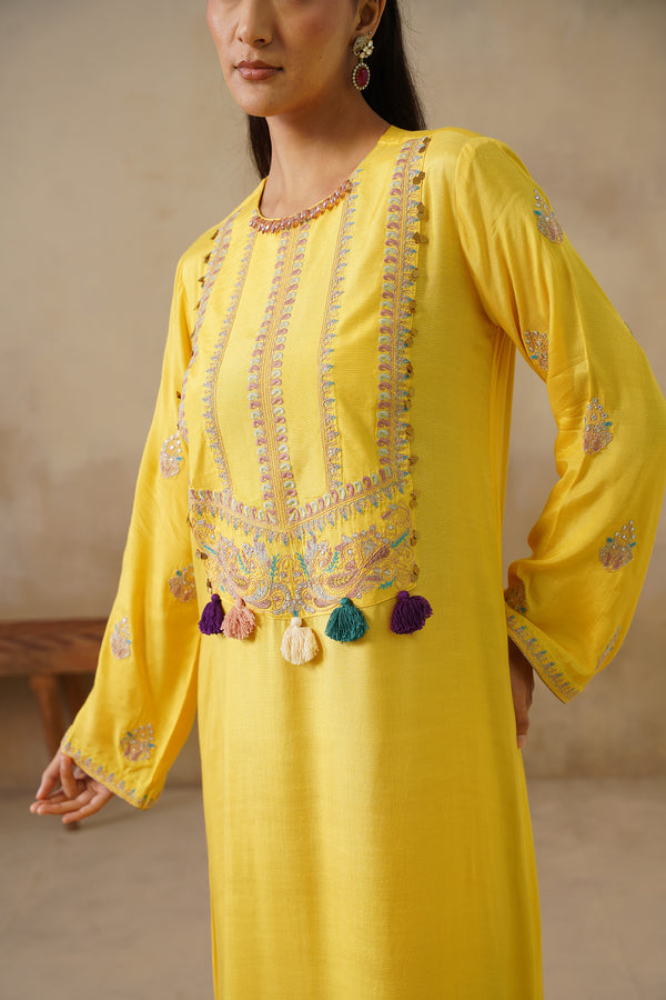 Noor Yellow Full Length Dress