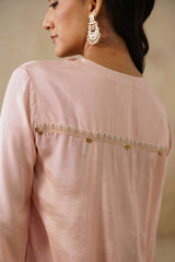 Noor Pink Coat set with Garara