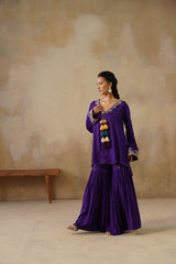 Noor Purple Coat set with Garara
