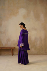 Noor Purple Coat set with Garara