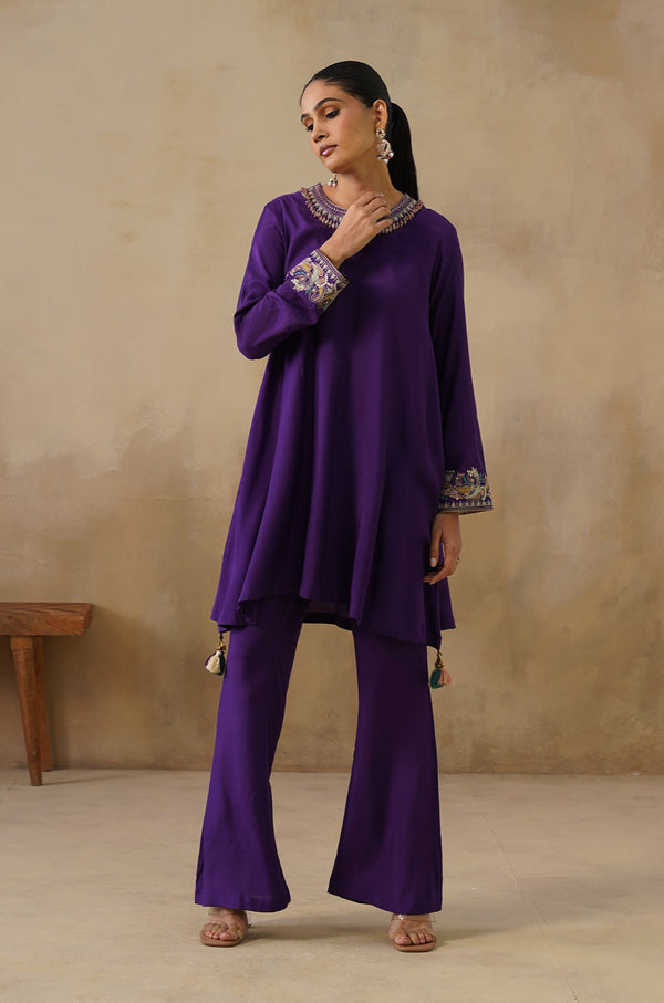 Noor Purple Drape Top Set