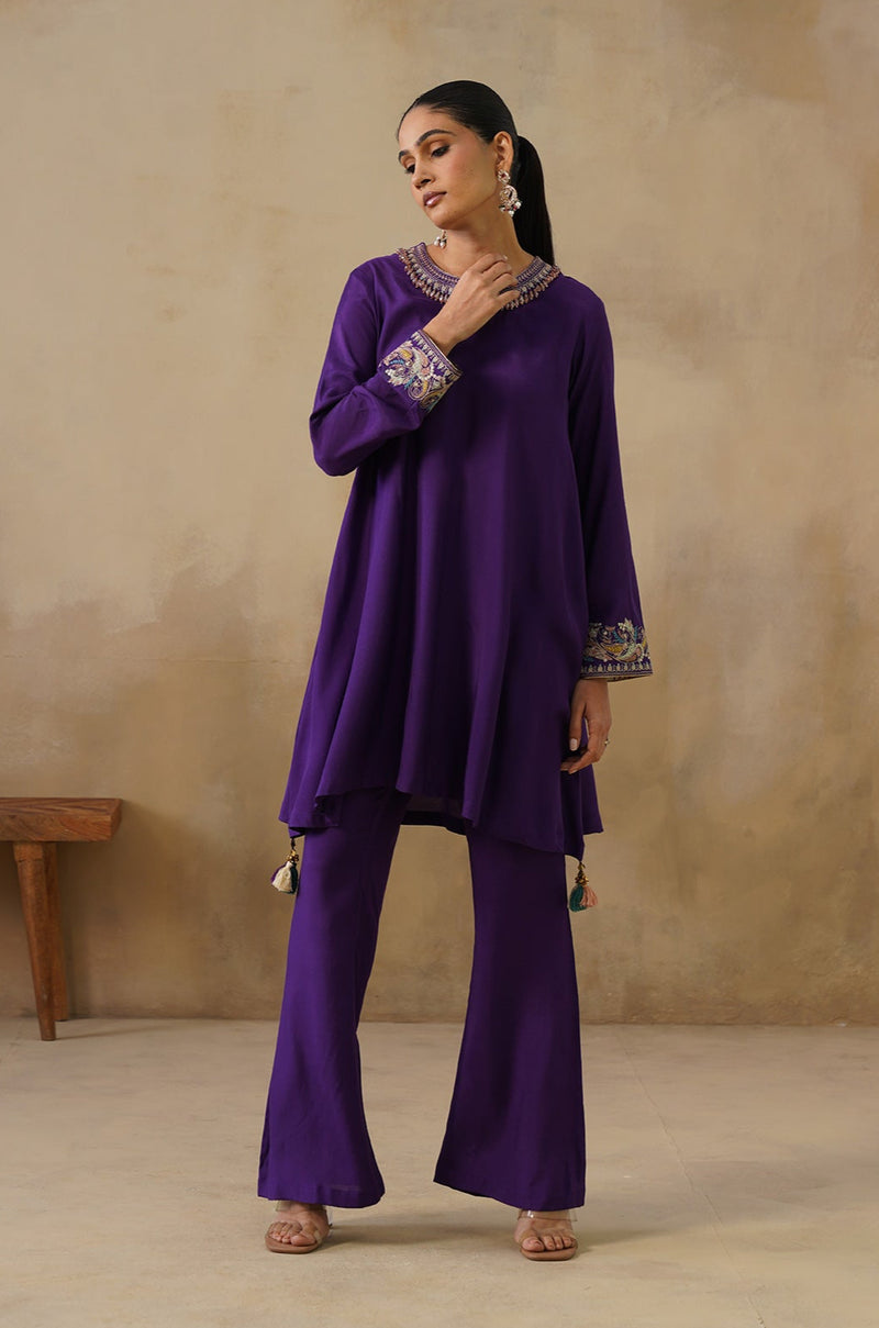 Noor Purple Drape Top Set
