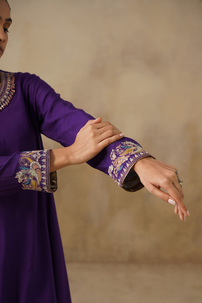 Noor Purple Drape Top Set