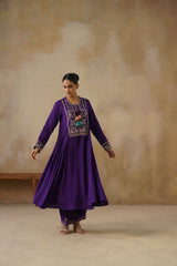 Noor Purple Kali Suit Set with Dupatta