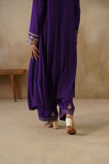 Noor Purple Kali Suit Set with Dupatta