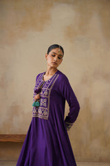 Noor Purple Kali Suit Set with Dupatta