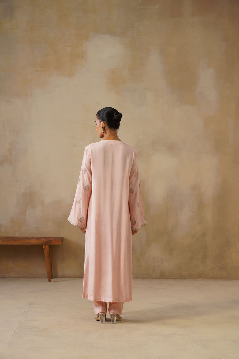 Noor Pink Straight Suit Set with Dupatta