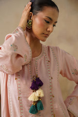 Noor Pink Straight Suit Set with Dupatta