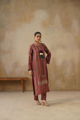 Noor Brown Straight Suit Set with Dupatta