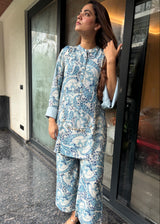 Peher Fiza Set- Blue Coord Set