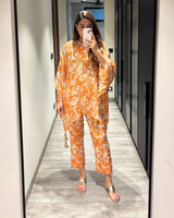 Peher Kesariya Set- Orange Coord Set