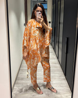 Peher Kesariya Set- Orange Coord Set