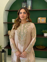 Zyra Blush Pink Short Shirt Farsi Salwar Set with Dupatta
