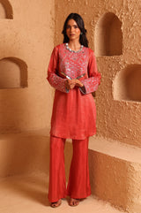 Sindoor Red Back Kali Suit Set
