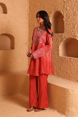 Sindoor Red Back Kali Suit Set