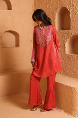 Sindoor Red Back Kali Suit Set
