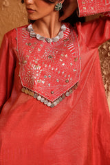 Sindoor Red Back Kali Suit Set