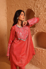 Sindoor Red Back Kali Suit Set
