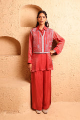 Sindoor Red Waistcoat Set