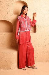 Sindoor Red Waistcoat Set